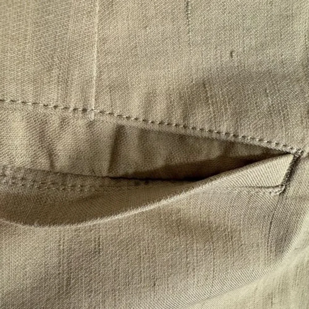Tomorrowland High Rise Tapered Trousers Size 6 40 IT Tan Ankle Crop Linen Cotton